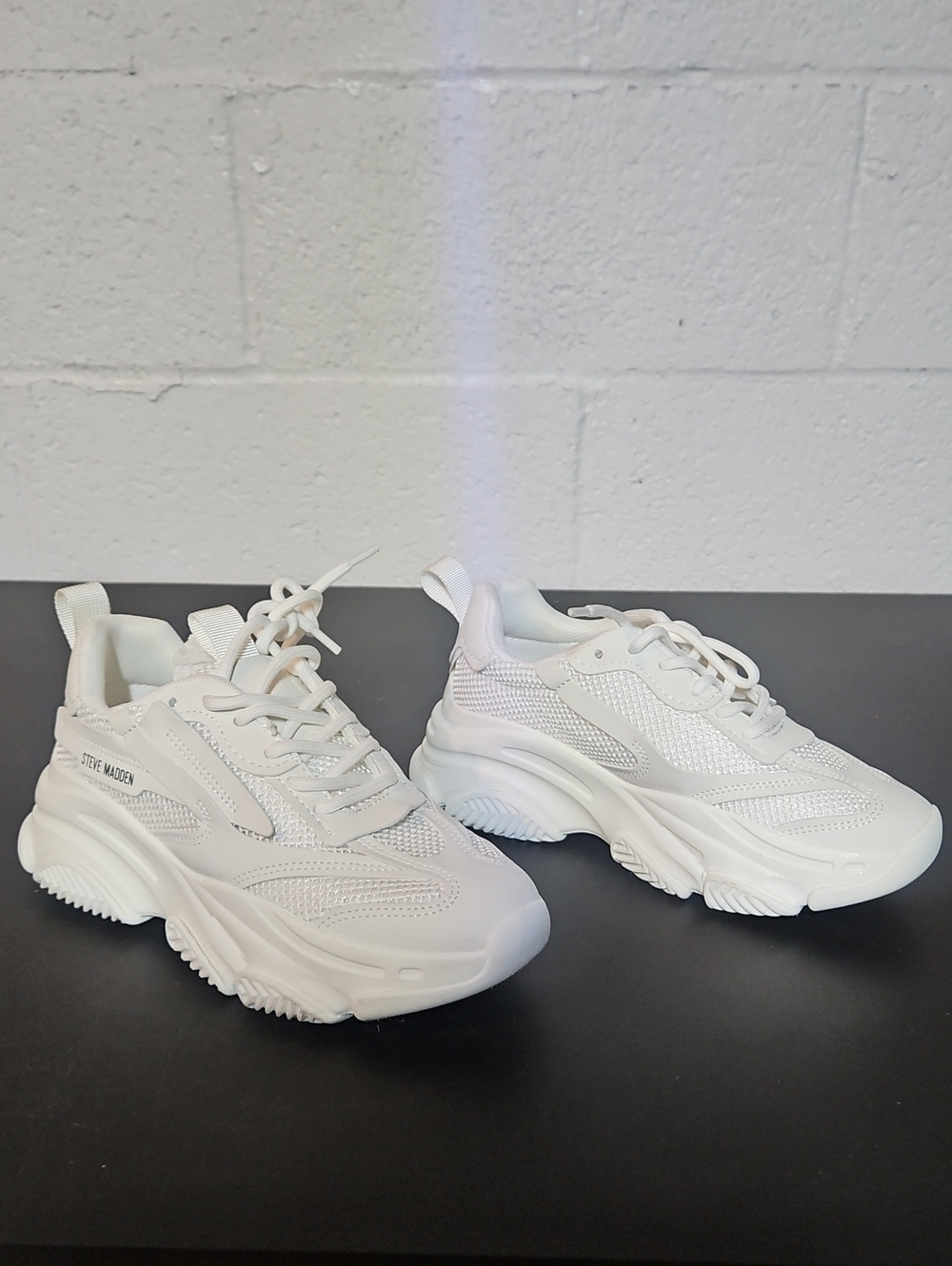 Steve Madden White Chunky Platform Sneakers